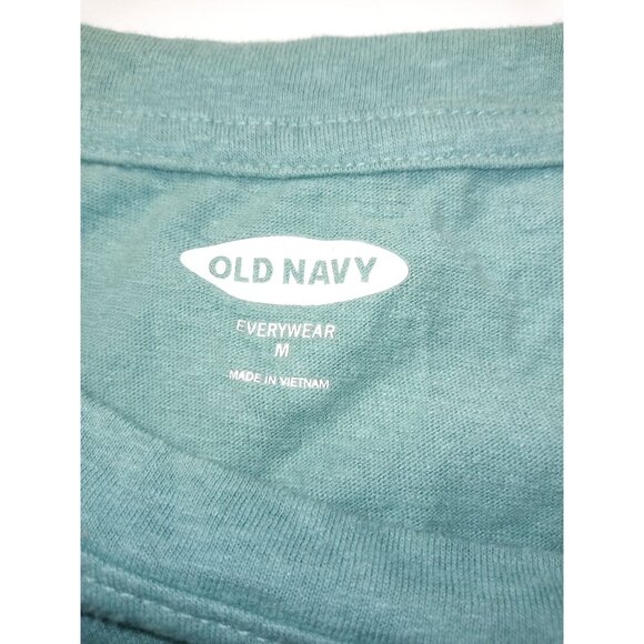 Old Navy Everywhere Green Orange Flower Tee Size Medium - Picture 5 of 6